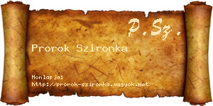 Prorok Szironka névjegykártya